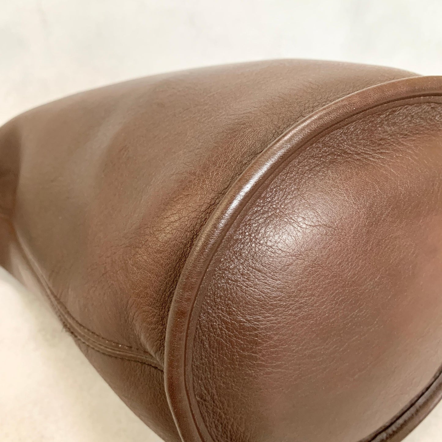COACH Bag 9960 Turn Lock Shoulder Purse Leather Brown Gold Used Authentic