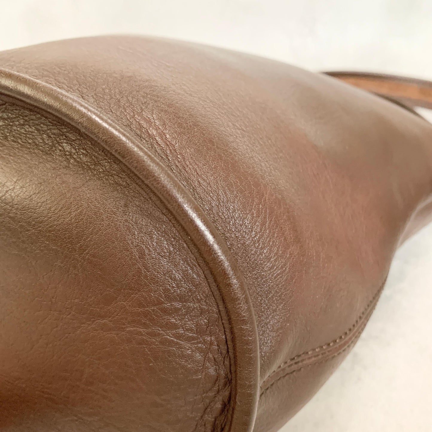 COACH Bag 9960 Turn Lock Shoulder Purse Leather Brown Gold Used Authentic