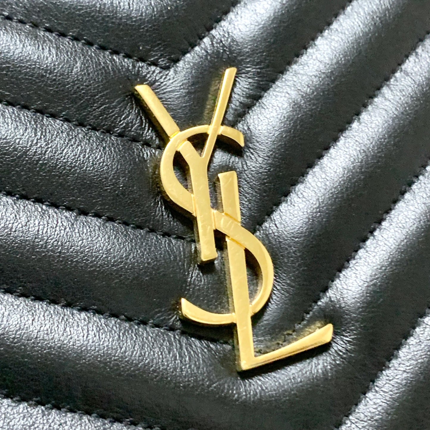 Yves Saint Laurent Clutch Bag YSL Cassandra Quilted Purse Handbag Black Leather