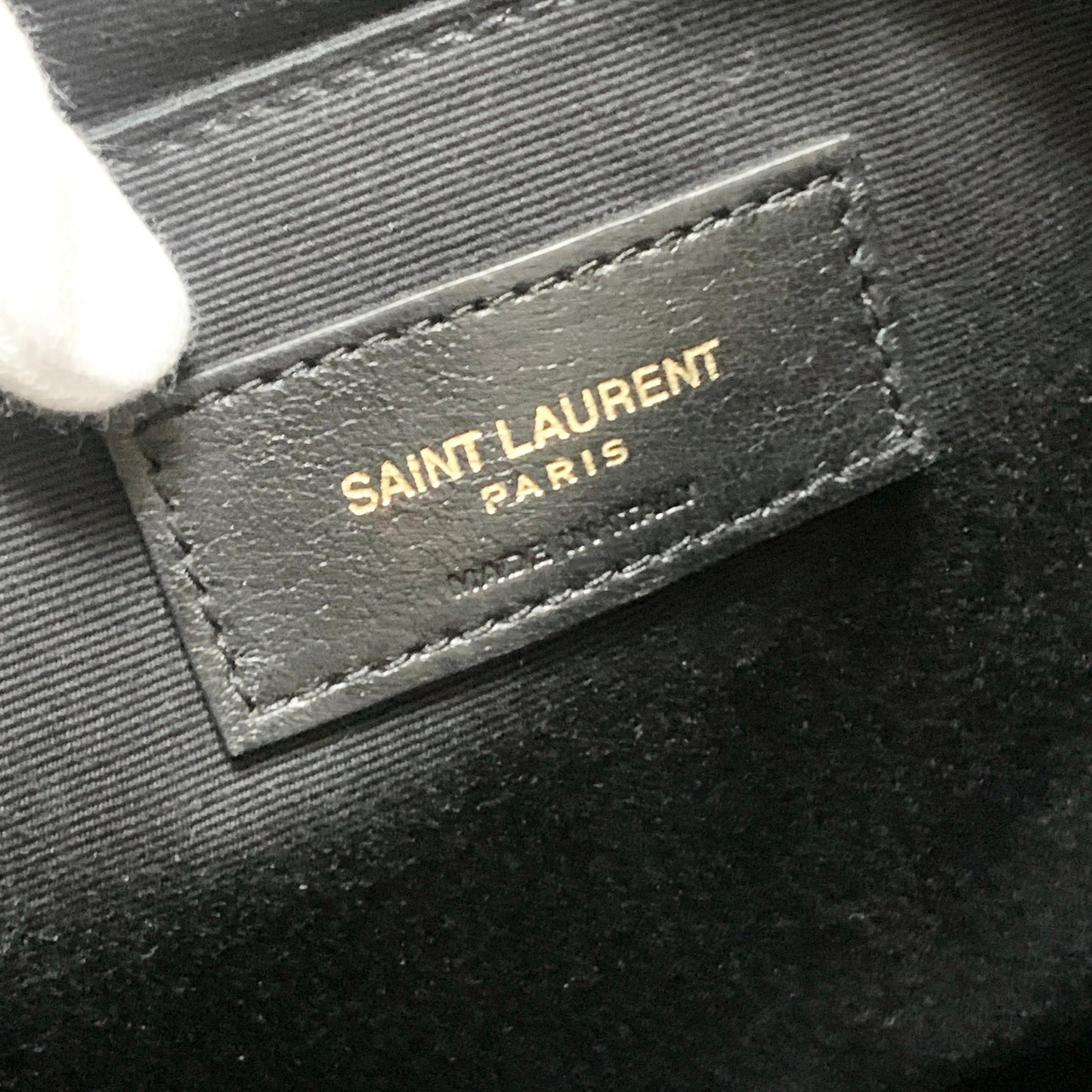 Yves Saint Laurent Clutch Bag YSL Cassandra Quilted Purse Handbag Black Leather