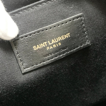 Yves Saint Laurent Clutch Bag YSL Cassandra Quilted Purse Handbag Black Leather