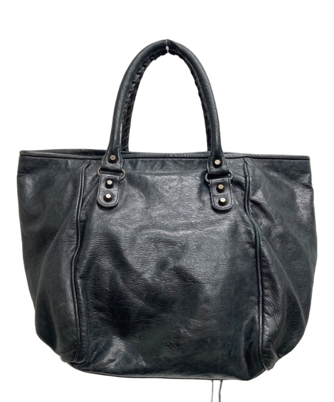 BALENCIAGA Hand Bag Tote Purse THE SUNDAY Black Authentic