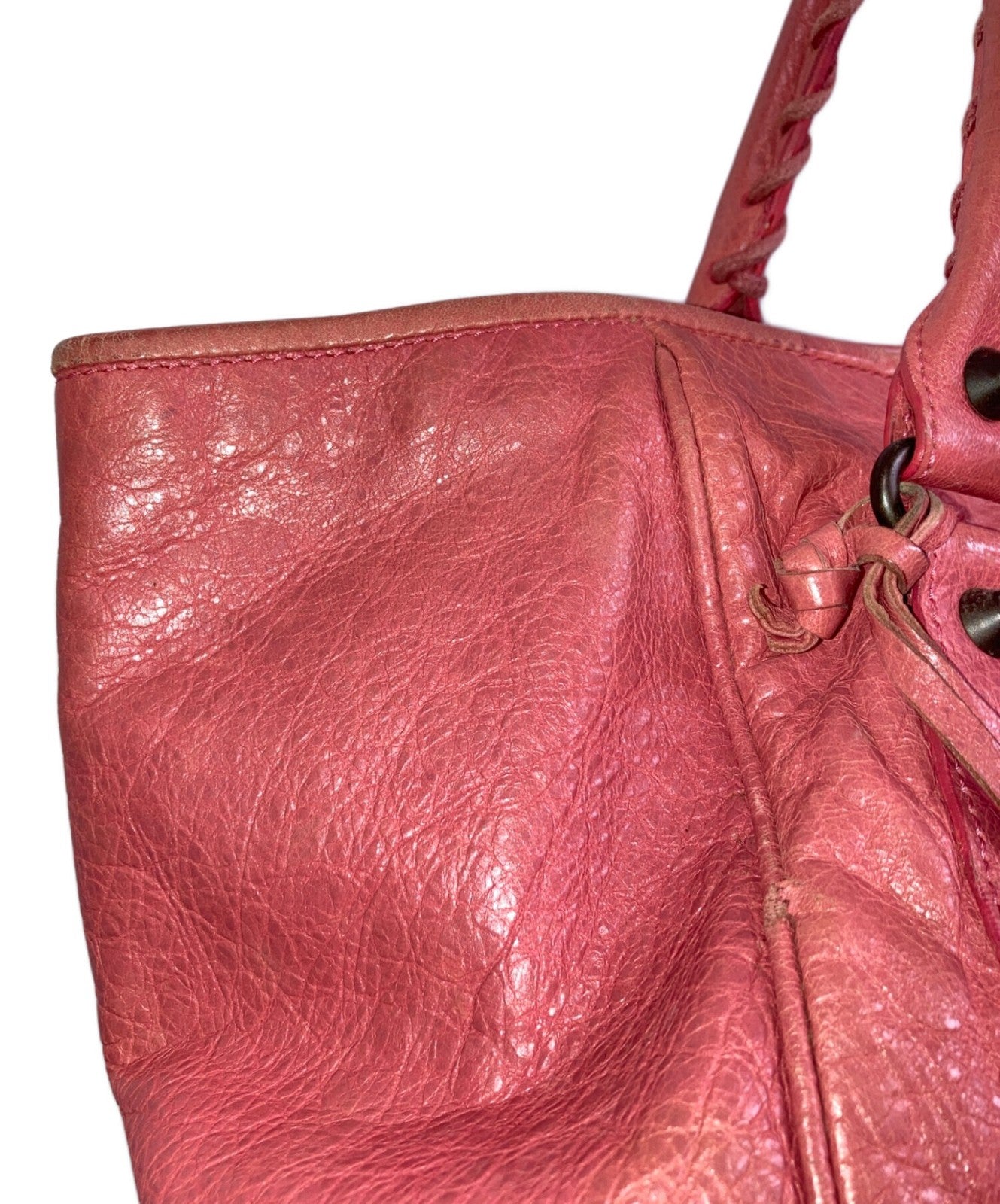 BALENCIAGA Hand Bag Tote Purse THE SUNDAY Pink Authentic
