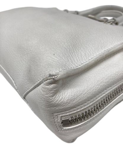 BALENCIAGA Hand Shoulder Bag Tote Purse 2way White Authentic