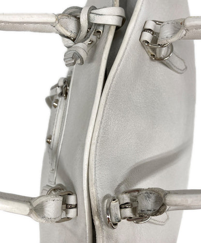 BALENCIAGA Hand Shoulder Bag Tote Purse 2way White Authentic