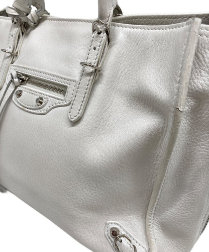 BALENCIAGA Hand Shoulder Bag Tote Purse 2way White Authentic