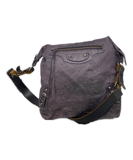 BALENCIAGA Shoulder Bag Purse The Men's Day Brown Authentic
