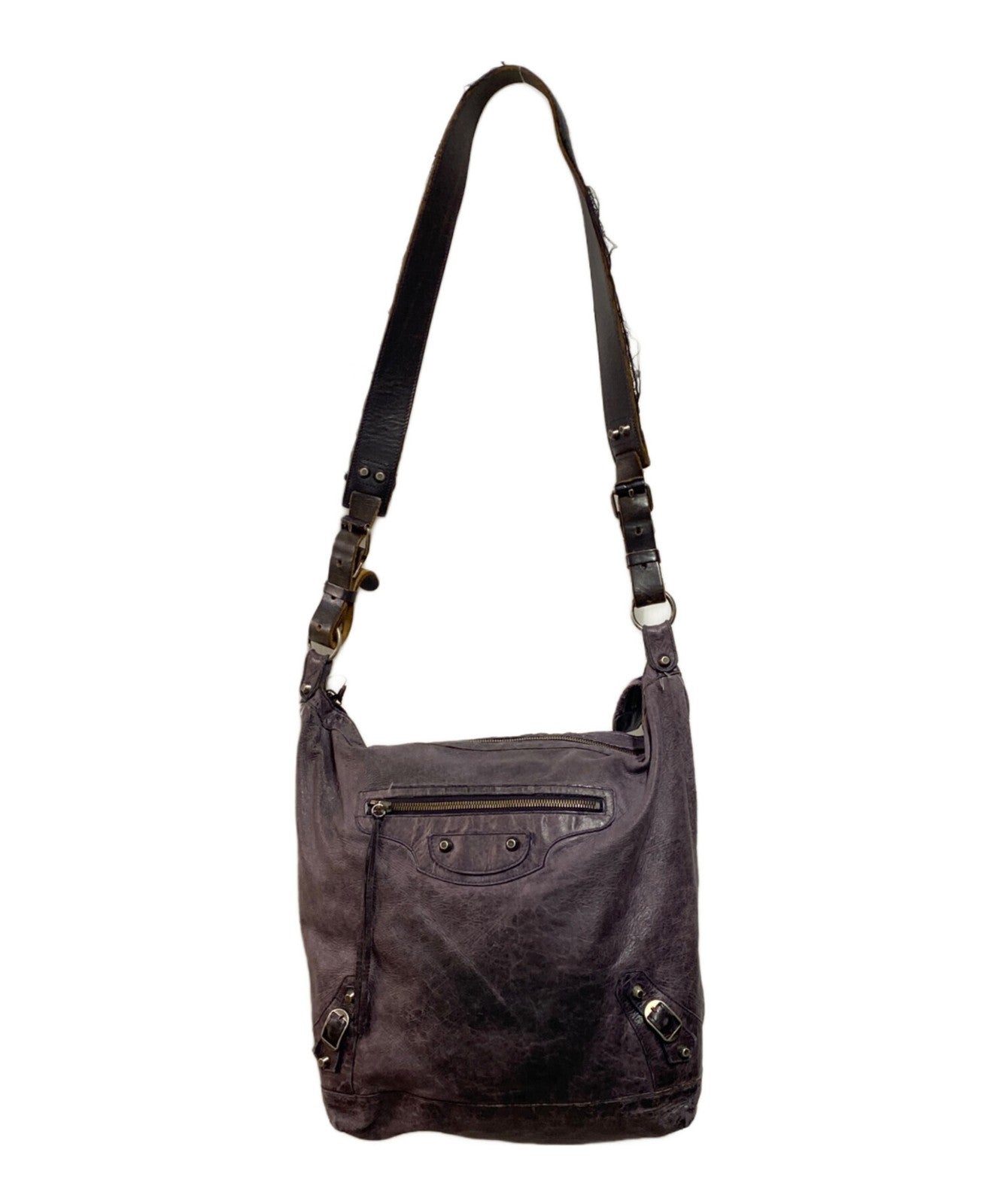 BALENCIAGA Shoulder Bag Purse The Men's Day Brown Authentic