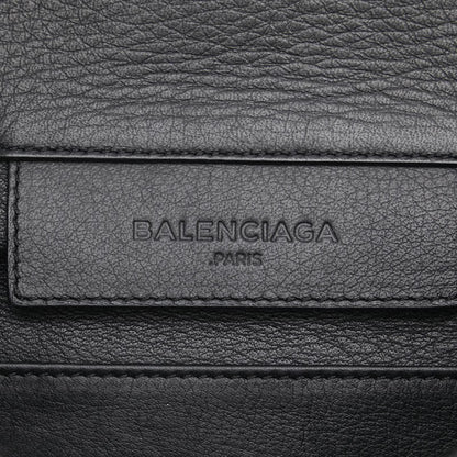 BALENCIAGA Clutch Bag Second Bag Paper Zip Around Leather Black Authentic
