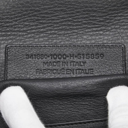 BALENCIAGA Clutch Bag Second Bag Paper Zip Around Leather Black Authentic