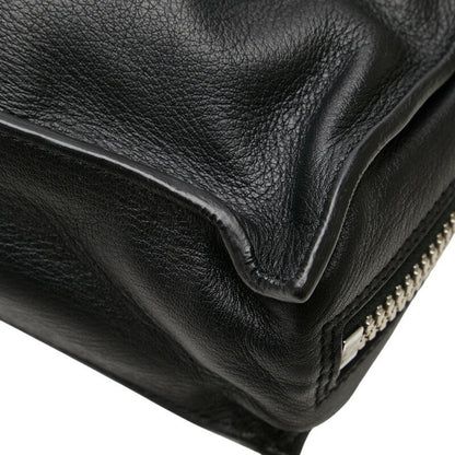 BALENCIAGA Clutch Bag Second Bag Paper Zip Around Leather Black Authentic