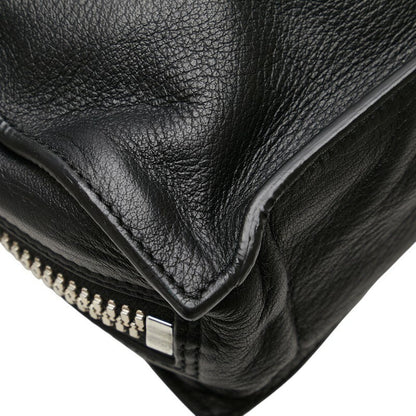 BALENCIAGA Clutch Bag Second Bag Paper Zip Around Leather Black Authentic