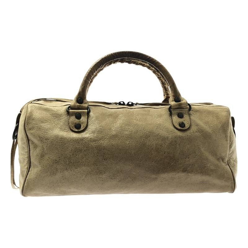 BALENCIAGA Hand Bag Tote Purse THE TWIGGY Leather Beige Authentic