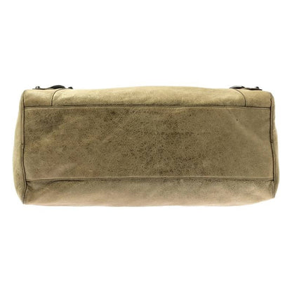 BALENCIAGA Hand Bag Tote Purse THE TWIGGY Leather Beige Authentic