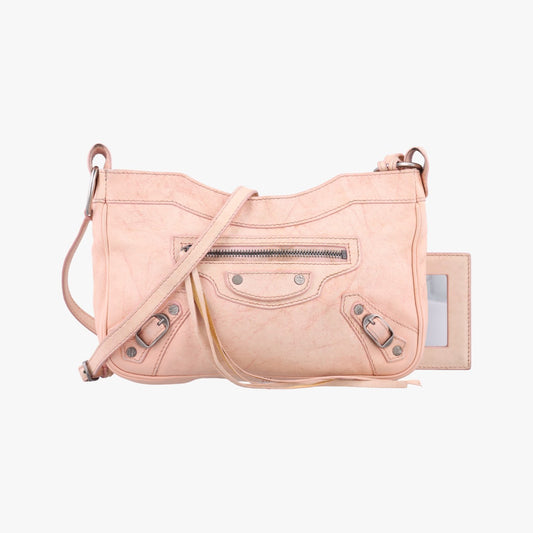 BALENCIAGA Shoulder Bag Purse Leather Pink Authentic
