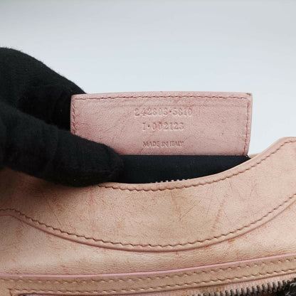 BALENCIAGA Shoulder Bag Purse Leather Pink Authentic