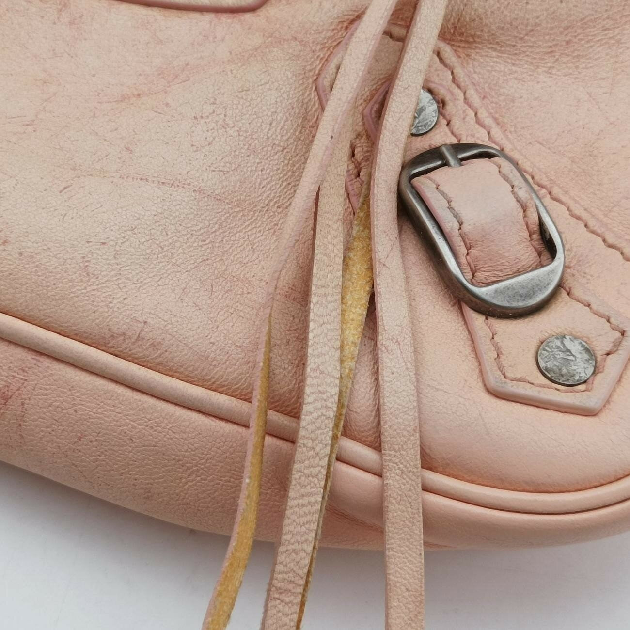 BALENCIAGA Shoulder Bag Purse Leather Pink Authentic