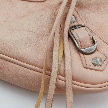 BALENCIAGA Shoulder Bag Purse Leather Pink Authentic
