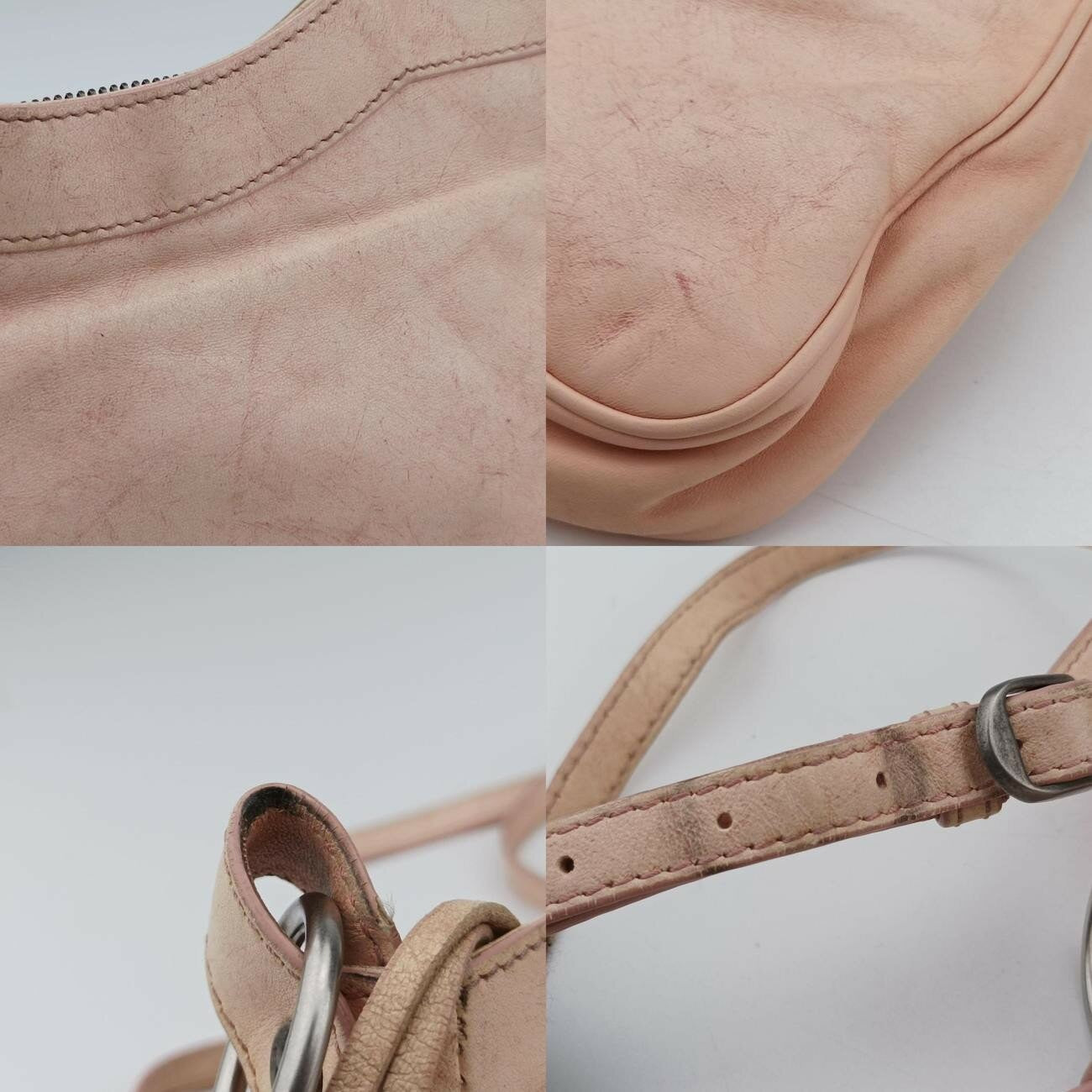BALENCIAGA Shoulder Bag Purse Leather Pink Authentic