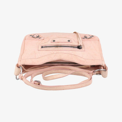 BALENCIAGA Shoulder Bag Purse Leather Pink Authentic