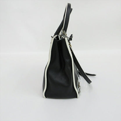 BALENCIAGA Hand Shoulder Bag Tote Purse 2way Paper Mini Black Authentic