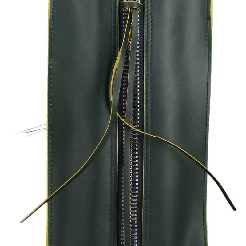 BALENCIAGA Hand Bag Tote Purse Paper Leather Green Yellow Authentic