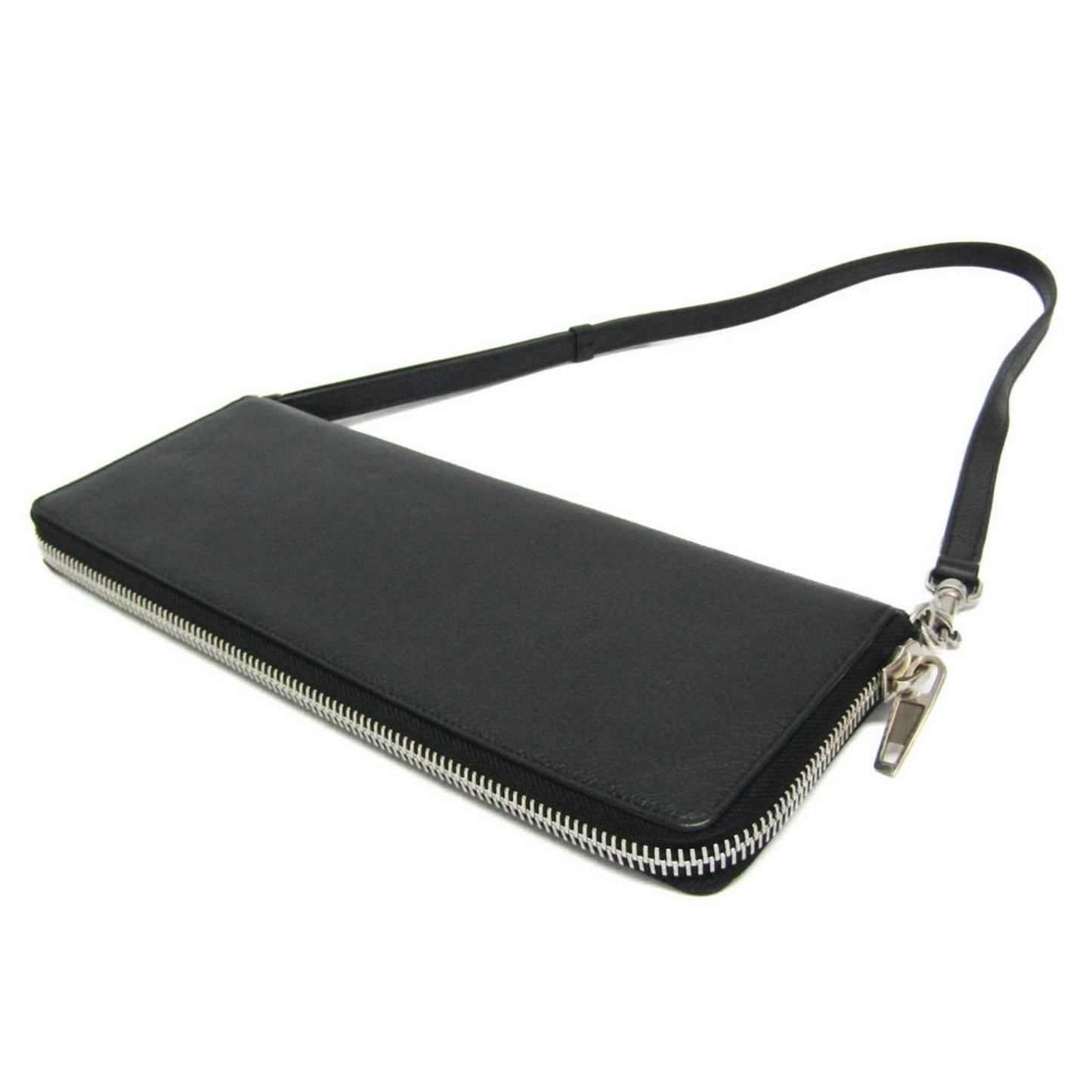 BALENCIAGA Shoulder Bag Purse LEASH CLUTCH Leather Black Authentic