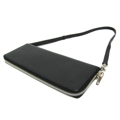 BALENCIAGA Shoulder Bag Purse LEASH CLUTCH Leather Black Authentic