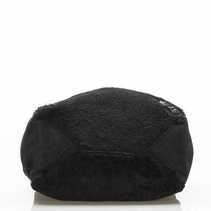 BALENCIAGA Hand Bag Tote Purse Mouton Leather Black Authentic
