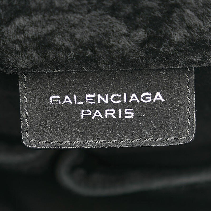 BALENCIAGA Hand Bag Tote Purse Mouton Leather Black Authentic