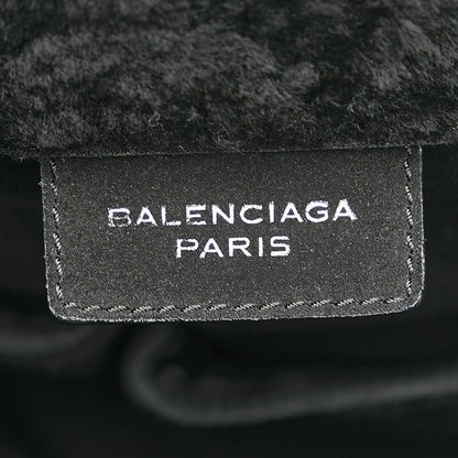 BALENCIAGA Hand Bag Tote Purse Mouton Leather Black Authentic