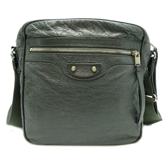 BALENCIAGA Shoulder Bag Purse Leather Gray Authentic