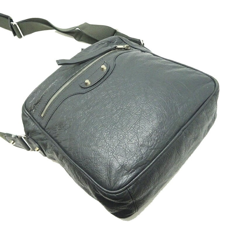 BALENCIAGA Shoulder Bag Purse Leather Gray Authentic