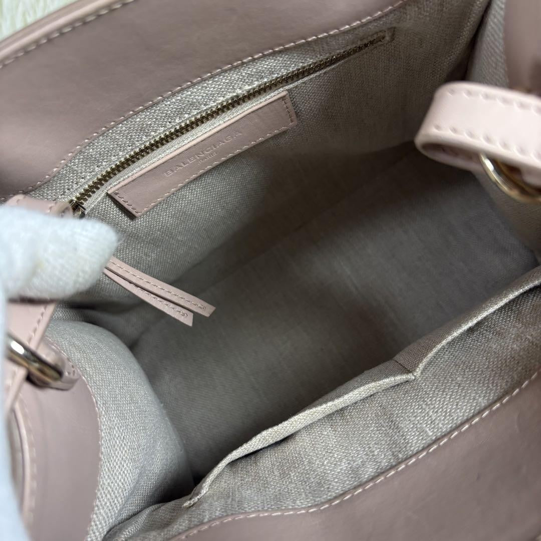 BALENCIAGA Hand Shoulder Bag Tote Purse 2way Leather Pink Authentic