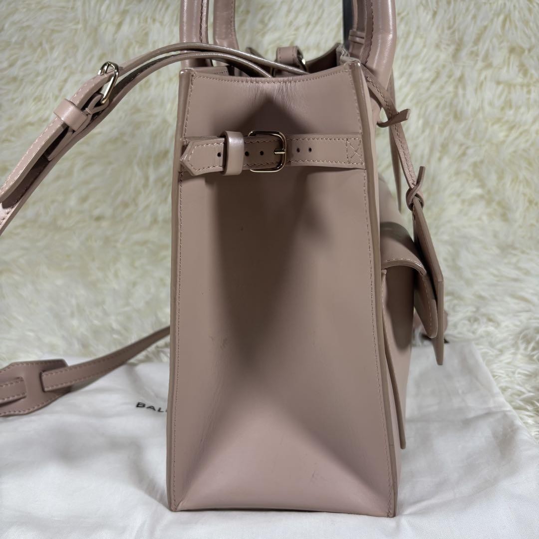 BALENCIAGA Hand Shoulder Bag Tote Purse 2way Leather Pink Authentic