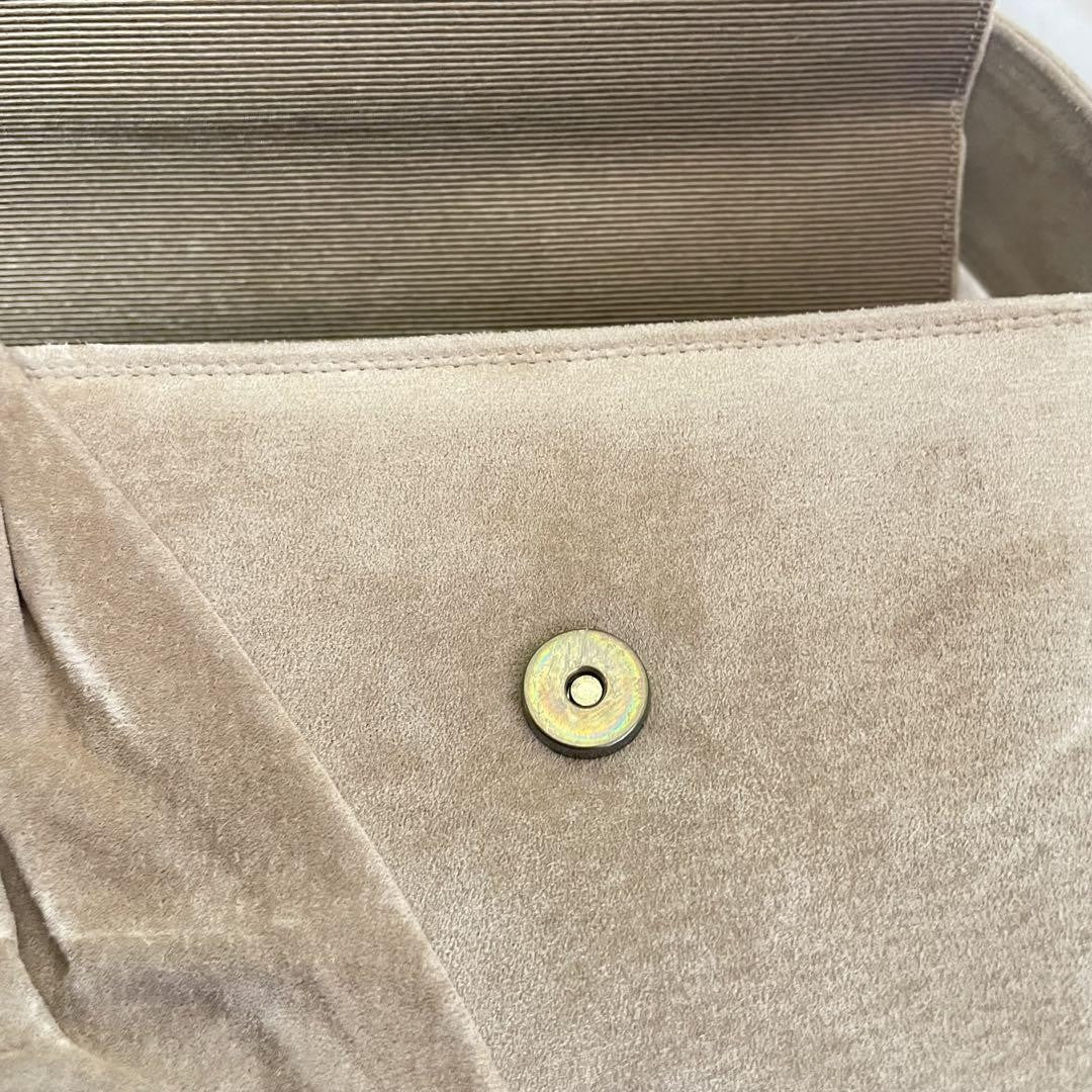 BALENCIAGA Shoulder Bag Purse Suede Beige Authentic