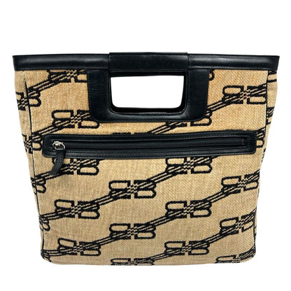 BALENCIAGA Hand Bag Tote Purse BB Brown Authentic
