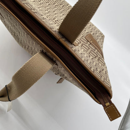 BALENCIAGA Hand Bag Tote Purse BB Canvas Leather Beige Authentic