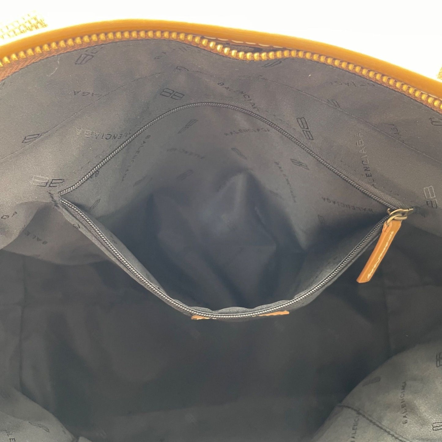 BALENCIAGA Hand Bag Tote Purse BB Canvas Leather Beige Authentic
