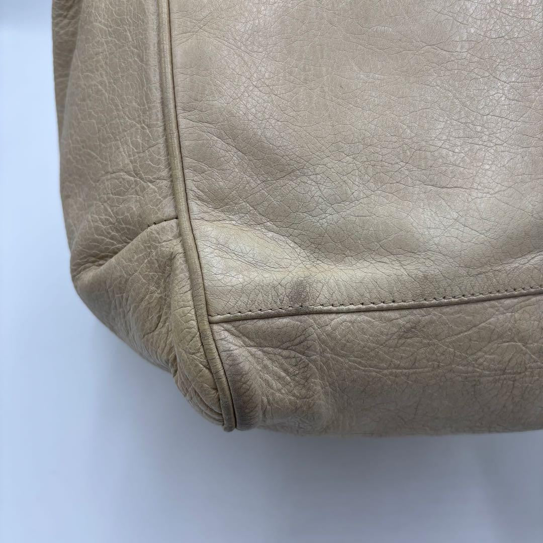 BALENCIAGA Hand Bag Tote Purse THE SUNDAY Leather Off White Authentic