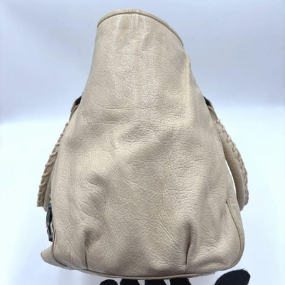 BALENCIAGA Hand Bag Tote Purse THE SUNDAY Leather Off White Authentic
