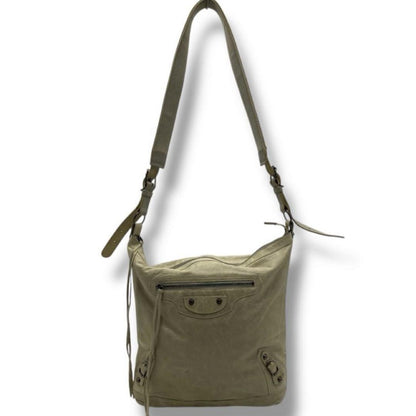 BALENCIAGA Shoulder Bag Purse Giant City Leather Beige Yellow Authentic