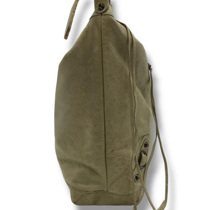 BALENCIAGA Shoulder Bag Purse Giant City Leather Beige Yellow Authentic