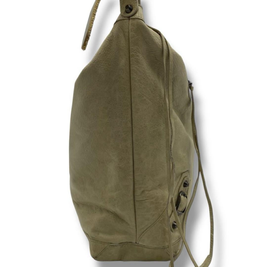 BALENCIAGA Shoulder Bag Purse Giant City Leather Beige Yellow Authentic
