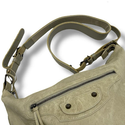 BALENCIAGA Shoulder Bag Purse Giant City Leather Beige Yellow Authentic