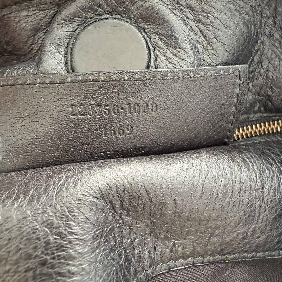 BALENCIAGA Hand Bag Tote Purse SUNDAY Leather Black Authentic