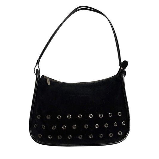 BALENCIAGA Hand Bag Tote Purse Suede Leather Black Authentic
