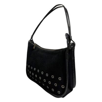 BALENCIAGA Hand Bag Tote Purse Suede Leather Black Authentic