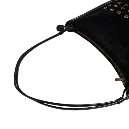 BALENCIAGA Hand Bag Tote Purse Suede Leather Black Authentic