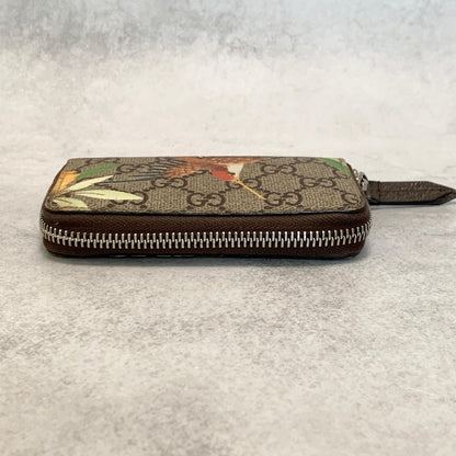 GUCCI Tian GG Supreme Coin Case Card Holder Wallet Purse Compact Leather Brown
